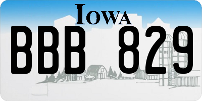 IA license plate BBB829