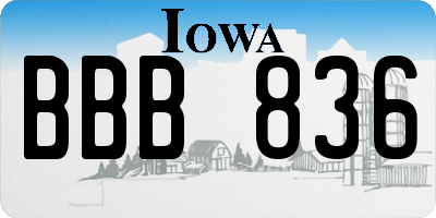 IA license plate BBB836