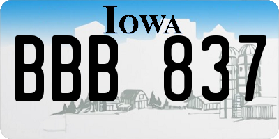 IA license plate BBB837