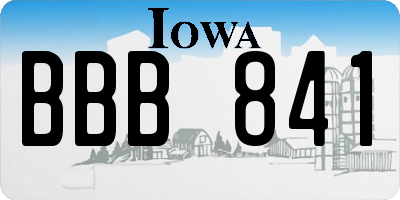 IA license plate BBB841