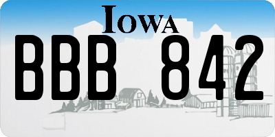 IA license plate BBB842