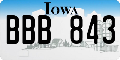 IA license plate BBB843