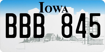 IA license plate BBB845