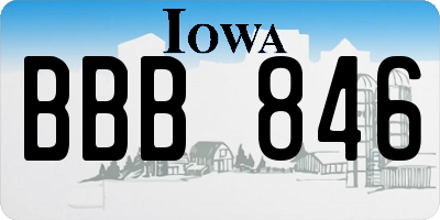IA license plate BBB846