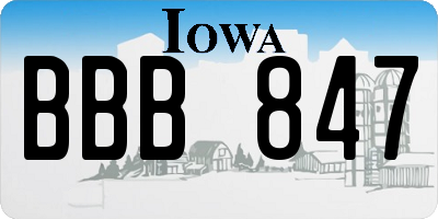 IA license plate BBB847
