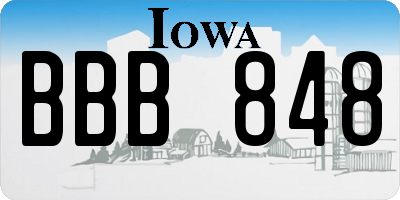 IA license plate BBB848