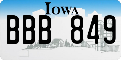 IA license plate BBB849