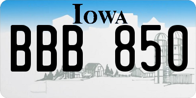 IA license plate BBB850