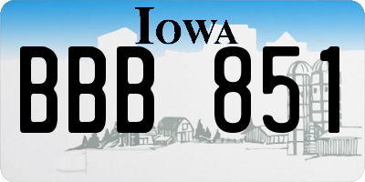 IA license plate BBB851