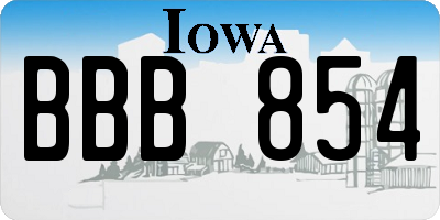 IA license plate BBB854