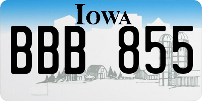 IA license plate BBB855