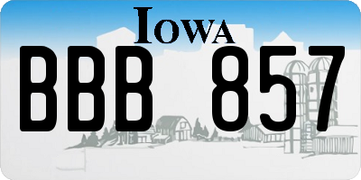 IA license plate BBB857