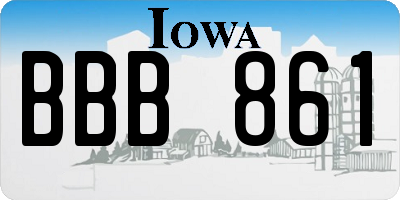 IA license plate BBB861