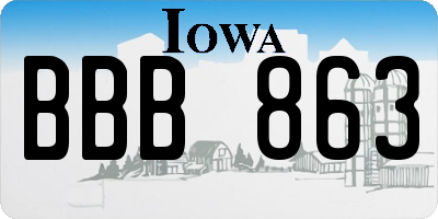 IA license plate BBB863