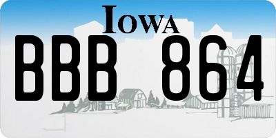 IA license plate BBB864
