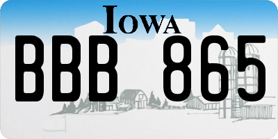 IA license plate BBB865