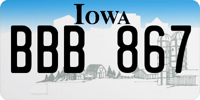 IA license plate BBB867