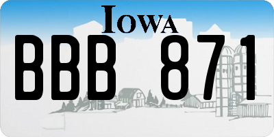 IA license plate BBB871