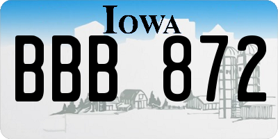 IA license plate BBB872