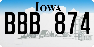 IA license plate BBB874