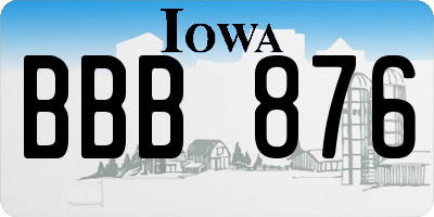 IA license plate BBB876