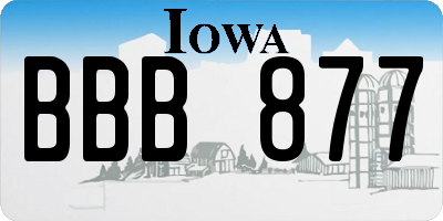 IA license plate BBB877