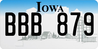 IA license plate BBB879