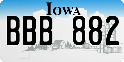 IA license plate BBB882