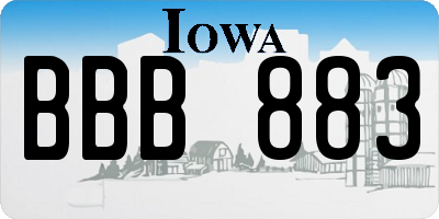 IA license plate BBB883