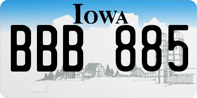 IA license plate BBB885