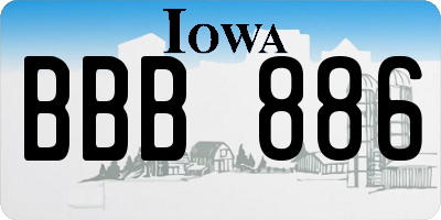IA license plate BBB886