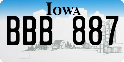 IA license plate BBB887