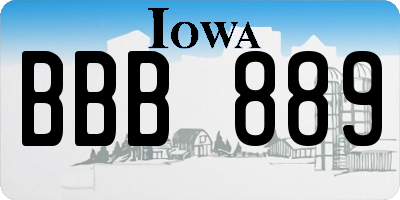 IA license plate BBB889