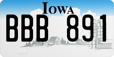 IA license plate BBB891