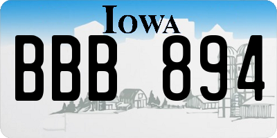 IA license plate BBB894