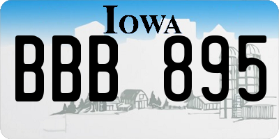 IA license plate BBB895