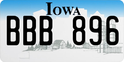 IA license plate BBB896