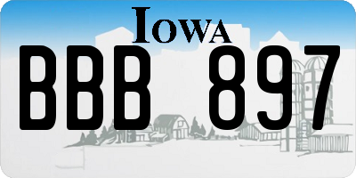 IA license plate BBB897