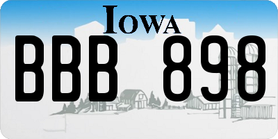 IA license plate BBB898