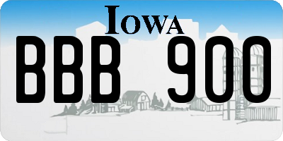 IA license plate BBB900