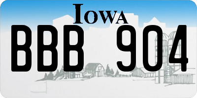 IA license plate BBB904
