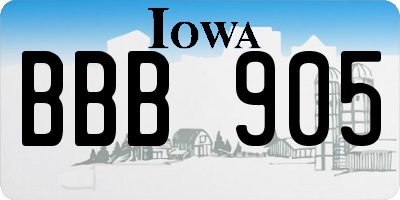 IA license plate BBB905