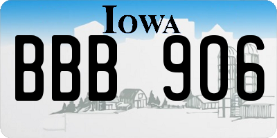 IA license plate BBB906