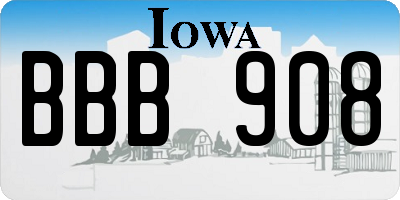 IA license plate BBB908