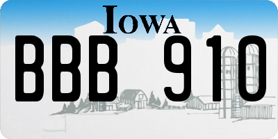 IA license plate BBB910