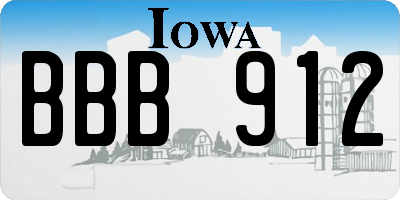 IA license plate BBB912