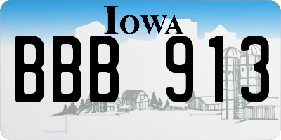 IA license plate BBB913