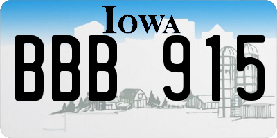IA license plate BBB915