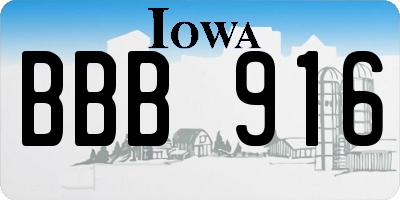 IA license plate BBB916