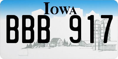 IA license plate BBB917